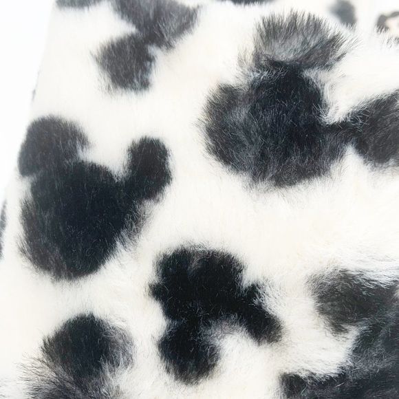 Disney Womens White Mickey Mouse Faux Fur Flat Slip On Slide Sandals - Picture 7 of 11